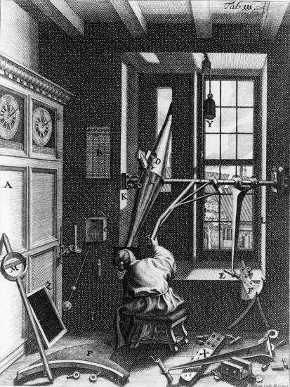 Ole Rømer bei der (astronomischen) Arbeit (Bild: Public Domain)
